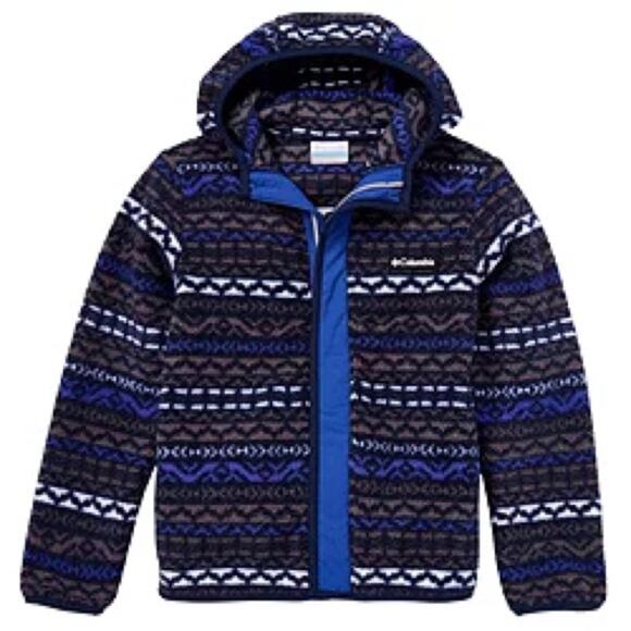 Columbia Other - Columbia Kids' Blue Patterned Zipper Hoodie Size L New